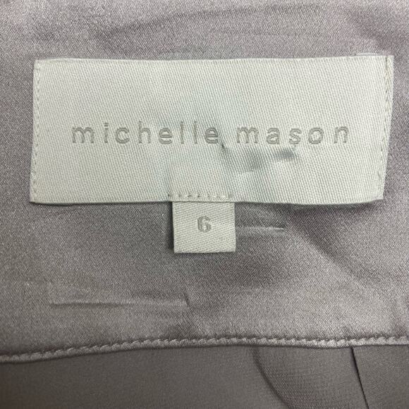 Michelle Mason‎ Women Size 6 Silk Charmeuse Belted Slim Pleated Pants Tie Belt - Picture 6 of 12